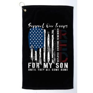 On Friday We Wear Red For My Son Military Support Us Flag Platinum Collection Golf Towel