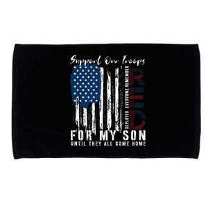 On Friday We Wear Red For My Son Military Support Us Flag Microfiber Hand Towel