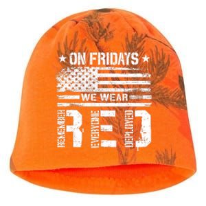 On Friday We Wear Red American Flag Military Supportive Kati - Camo Knit Beanie