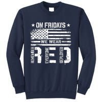 On Friday We Wear Red American Flag Military Supportive Sweatshirt