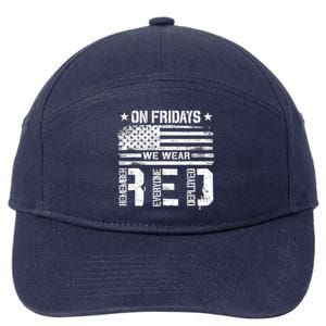 On Friday We Wear Red American Flag Military Supportive 7-Panel Snapback Hat