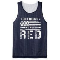 On Friday We Wear Red American Flag Military Supportive Mesh Reversible Basketball Jersey Tank