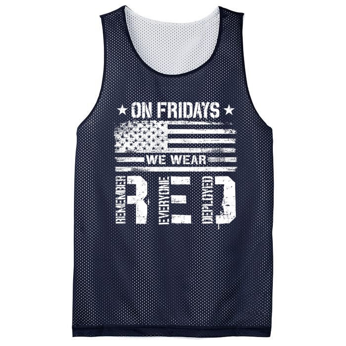 On Friday We Wear Red American Flag Military Supportive Mesh Reversible Basketball Jersey Tank