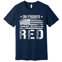 On Friday We Wear Red American Flag Military Supportive Premium T-Shirt