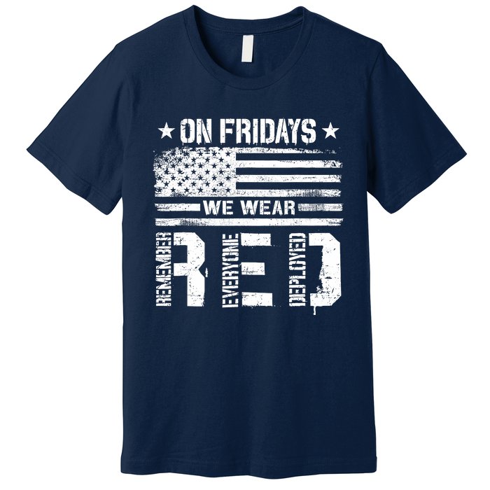 On Friday We Wear Red American Flag Military Supportive Premium T-Shirt