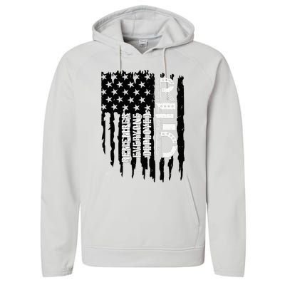 On Friday We Wear Red Friday Military Support Troops Us Flag Performance Fleece Hoodie