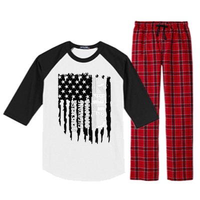 On Friday We Wear Red Friday Military Support Troops Us Flag Raglan Sleeve Pajama Set