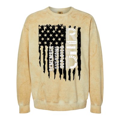 On Friday We Wear Red Friday Military Support Troops Us Flag Colorblast Crewneck Sweatshirt