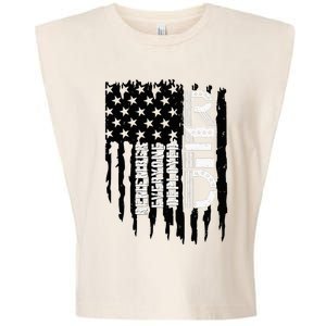 On Friday We Wear Red Friday Military Support Troops Us Flag Garment-Dyed Women's Muscle Tee