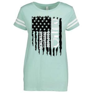 On Friday We Wear Red Friday Military Support Troops Us Flag Enza Ladies Jersey Football T-Shirt