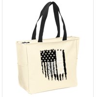 On Friday We Wear Red Friday Military Support Troops Us Flag Zip Tote Bag