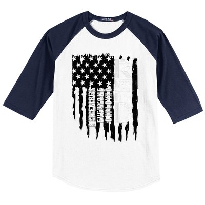 On Friday We Wear Red Friday Military Support Troops Us Flag Baseball Sleeve Shirt