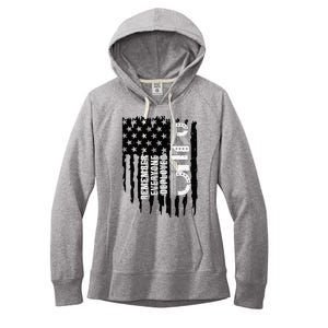 On Friday We Wear Red Friday Military Support Troops Us Flag Women's Fleece Hoodie