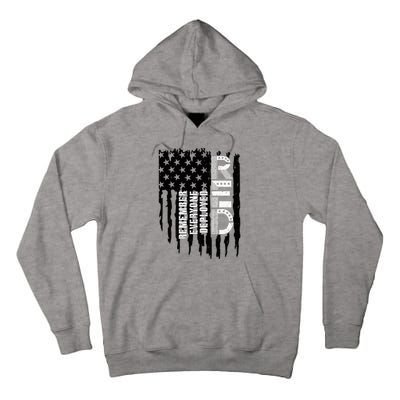 On Friday We Wear Red Friday Military Support Troops Us Flag Tall Hoodie