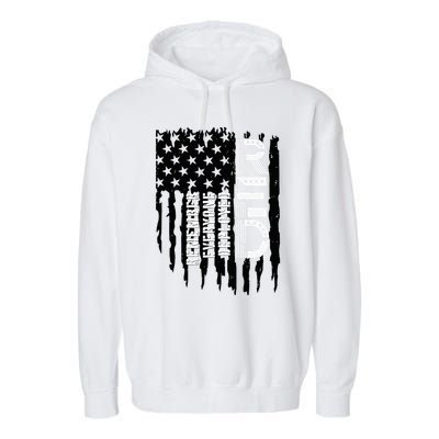 On Friday We Wear Red Friday Military Support Troops Us Flag Garment-Dyed Fleece Hoodie