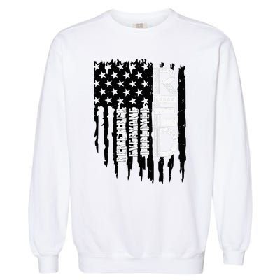 On Friday We Wear Red Friday Military Support Troops Us Flag Garment-Dyed Sweatshirt