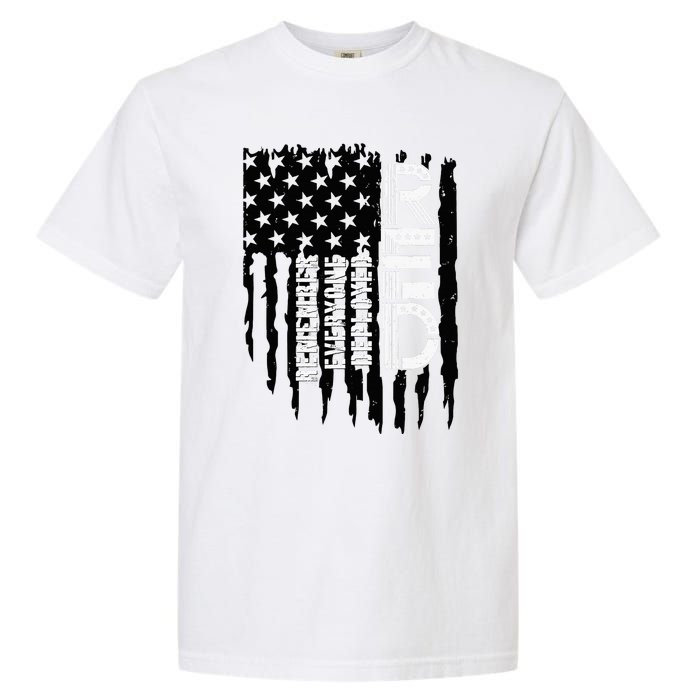 On Friday We Wear Red Friday Military Support Troops Us Flag Garment-Dyed Heavyweight T-Shirt