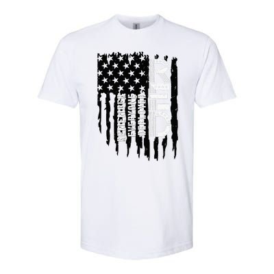 On Friday We Wear Red Friday Military Support Troops Us Flag Softstyle CVC T-Shirt