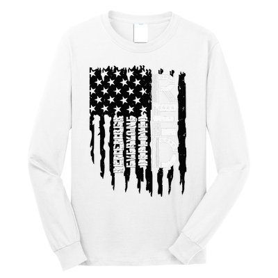 On Friday We Wear Red Friday Military Support Troops Us Flag Long Sleeve Shirt