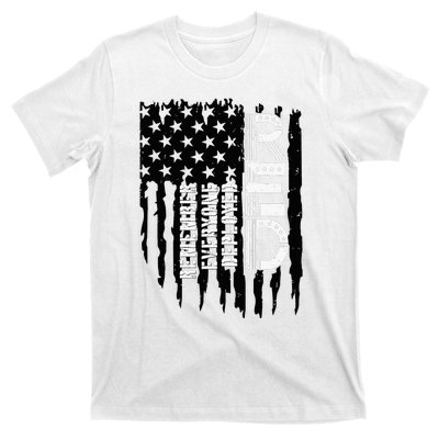 On Friday We Wear Red Friday Military Support Troops Us Flag T-Shirt