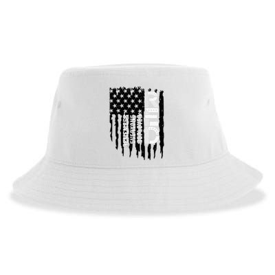 On Friday We Wear Red Friday Military Support Troops Us Flag Sustainable Bucket Hat