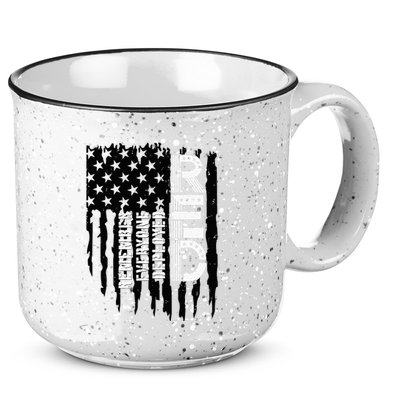 On Friday We Wear Red Friday Military Support Troops Us Flag 15oz Campfire Ceramic Mug