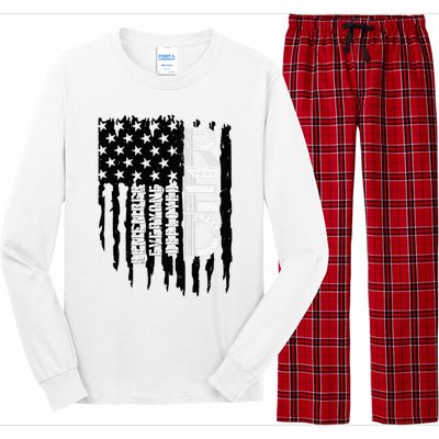 On Friday We Wear Red Friday Military Support Troops Us Flag Long Sleeve Pajama Set