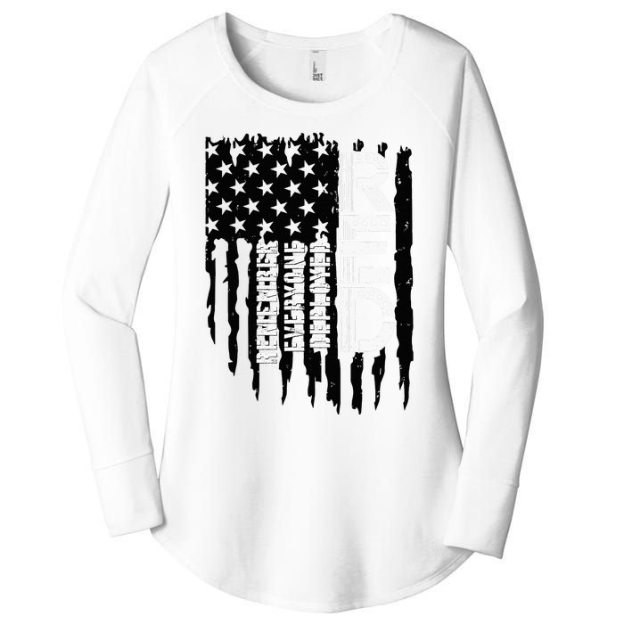 On Friday We Wear Red Friday Military Support Troops Us Flag Women's Perfect Tri Tunic Long Sleeve Shirt