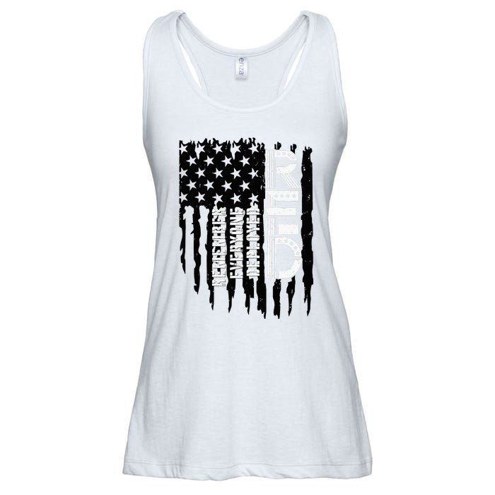 On Friday We Wear Red Friday Military Support Troops Us Flag Ladies Essential Flowy Tank