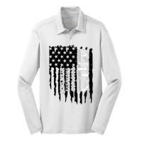 On Friday We Wear Red Friday Military Support Troops Us Flag Silk Touch Performance Long Sleeve Polo