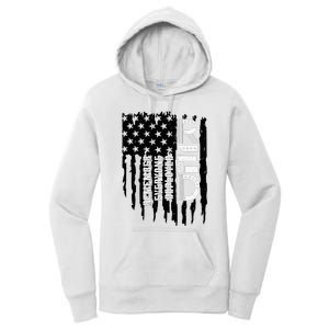 On Friday We Wear Red Friday Military Support Troops Us Flag Women's Pullover Hoodie