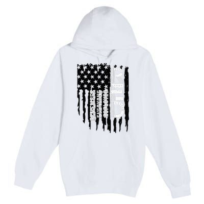 On Friday We Wear Red Friday Military Support Troops Us Flag Premium Pullover Hoodie