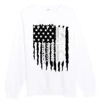 On Friday We Wear Red Friday Military Support Troops Us Flag Premium Crewneck Sweatshirt