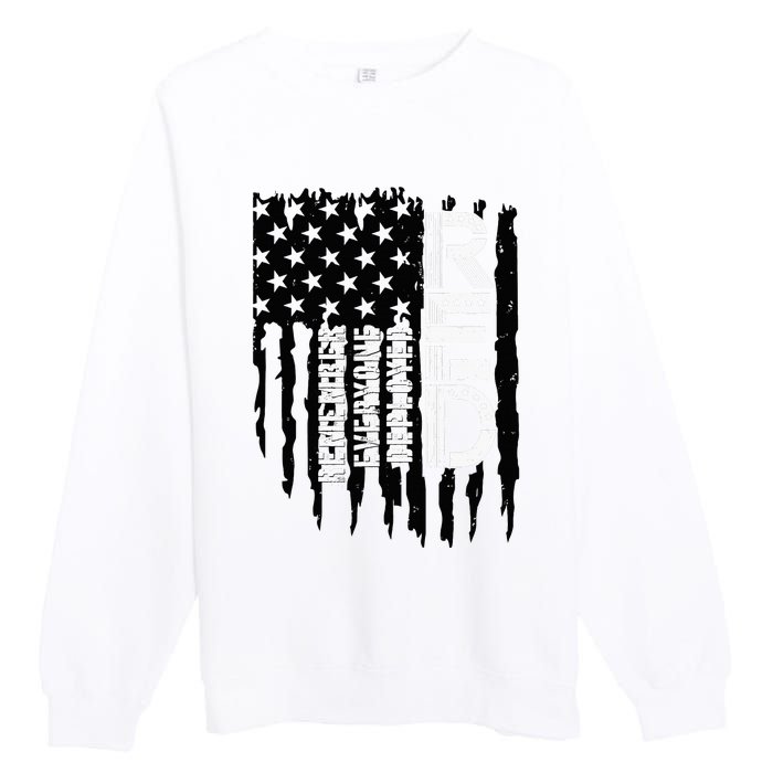 On Friday We Wear Red Friday Military Support Troops Us Flag Premium Crewneck Sweatshirt