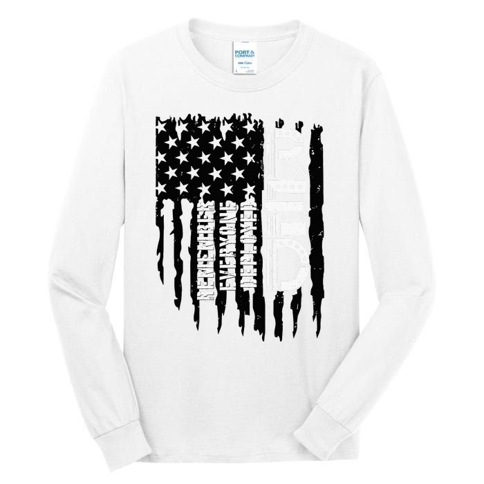 On Friday We Wear Red Friday Military Support Troops Us Flag Tall Long Sleeve T-Shirt