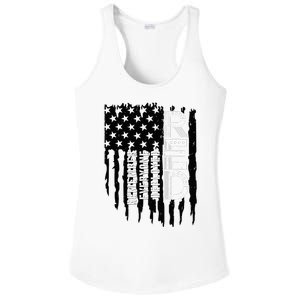 On Friday We Wear Red Friday Military Support Troops Us Flag Ladies PosiCharge Competitor Racerback Tank