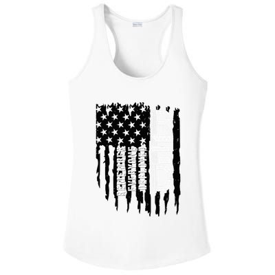 On Friday We Wear Red Friday Military Support Troops Us Flag Ladies PosiCharge Competitor Racerback Tank