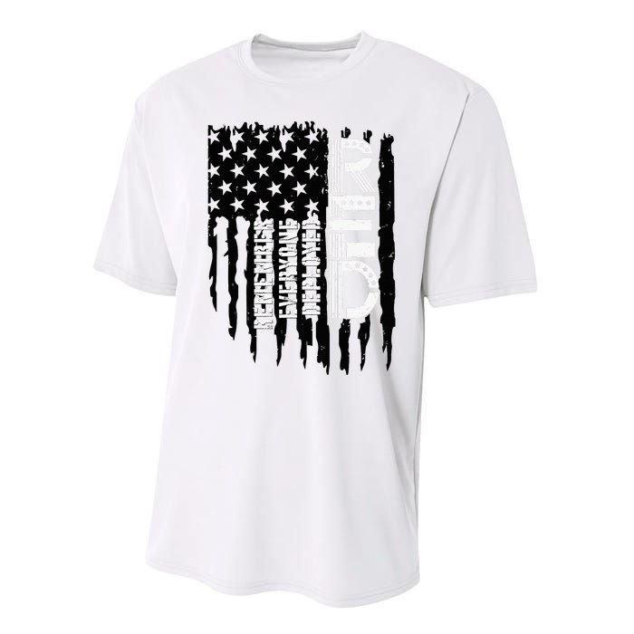 On Friday We Wear Red Friday Military Support Troops Us Flag Performance Sprint T-Shirt