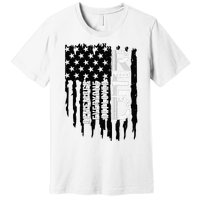 On Friday We Wear Red Friday Military Support Troops Us Flag Premium T-Shirt