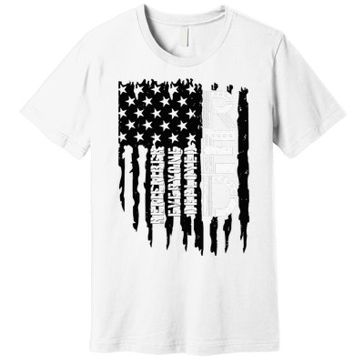 On Friday We Wear Red Friday Military Support Troops Us Flag Premium T-Shirt