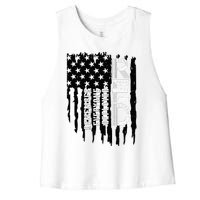 On Friday We Wear Red Friday Military Support Troops Us Flag Women's Racerback Cropped Tank