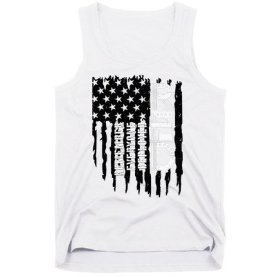 On Friday We Wear Red Friday Military Support Troops Us Flag Tank Top