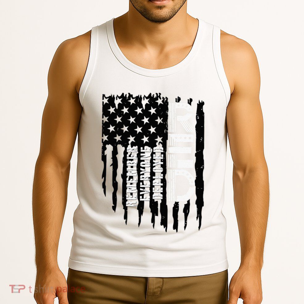 On Friday We Wear Red Friday Military Support Troops Us Flag Tank Top