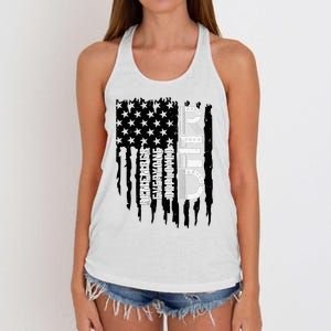 On Friday We Wear Red Friday Military Support Troops Us Flag Women's Knotted Racerback Tank