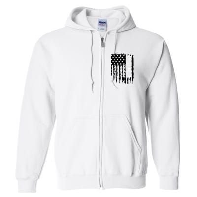 On Friday We Wear Red Friday Military Support Troops Us Flag Full Zip Hoodie