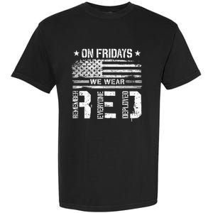 On Friday We Wear Red American Flag Military Supportive Garment-Dyed Heavyweight T-Shirt