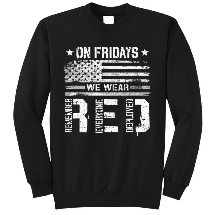 On Friday We Wear Red American Flag Military Supportive Sweatshirt