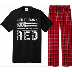 On Friday We Wear Red American Flag Military Supportive Pajama Set