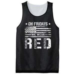 On Friday We Wear Red American Flag Military Supportive Mesh Reversible Basketball Jersey Tank