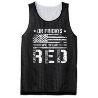 On Friday We Wear Red American Flag Military Supportive Mesh Reversible Basketball Jersey Tank